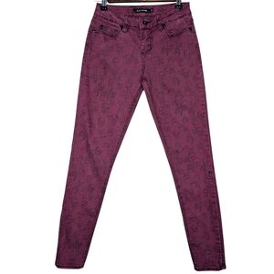 Blackheart by Hot Topic Women's Purple Skull Goth Emo Grunge Skinny Jeans Size 3